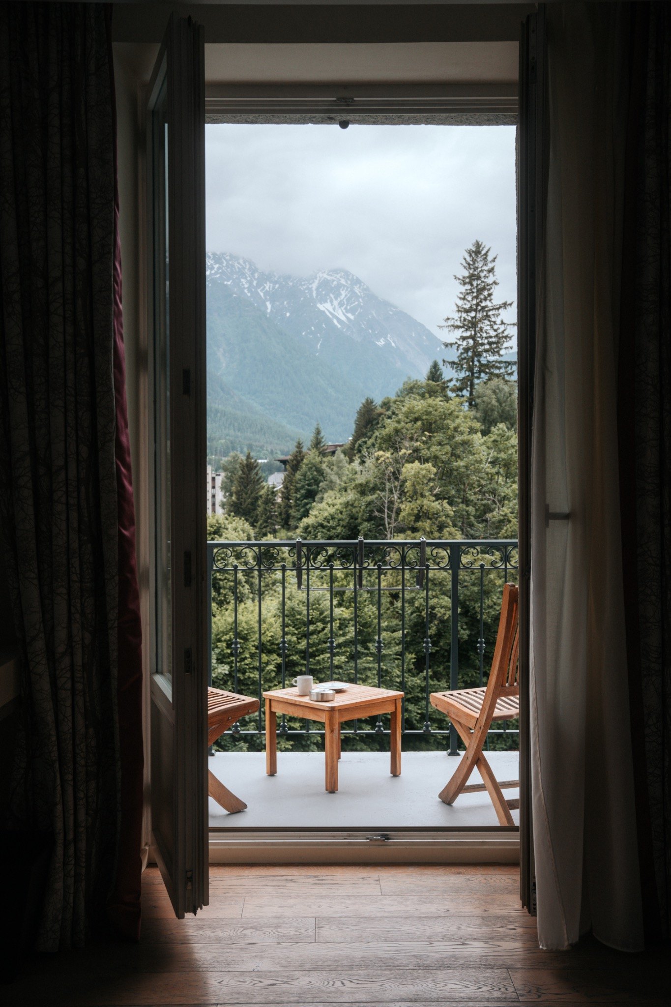 Room balcony view in Chamonix