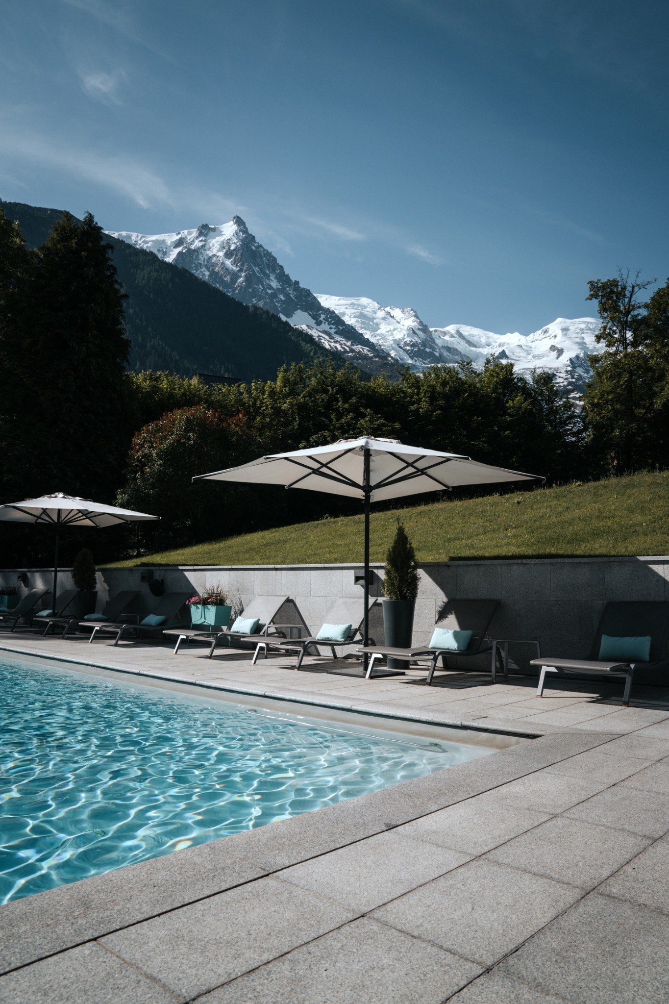 Pool and Mont-Blanc view