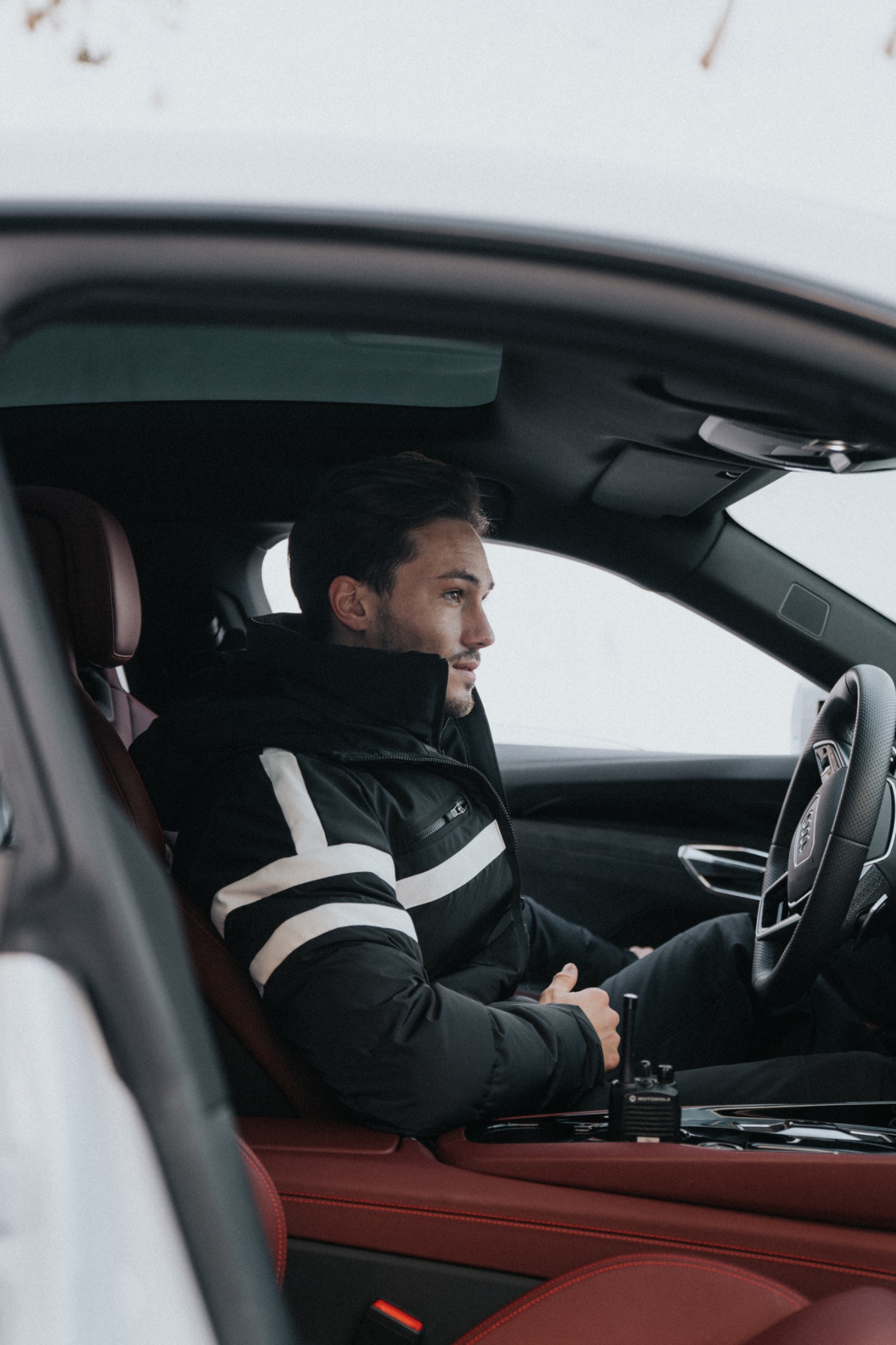 Enzo Carini inside the Audi for Fusalp X Audi