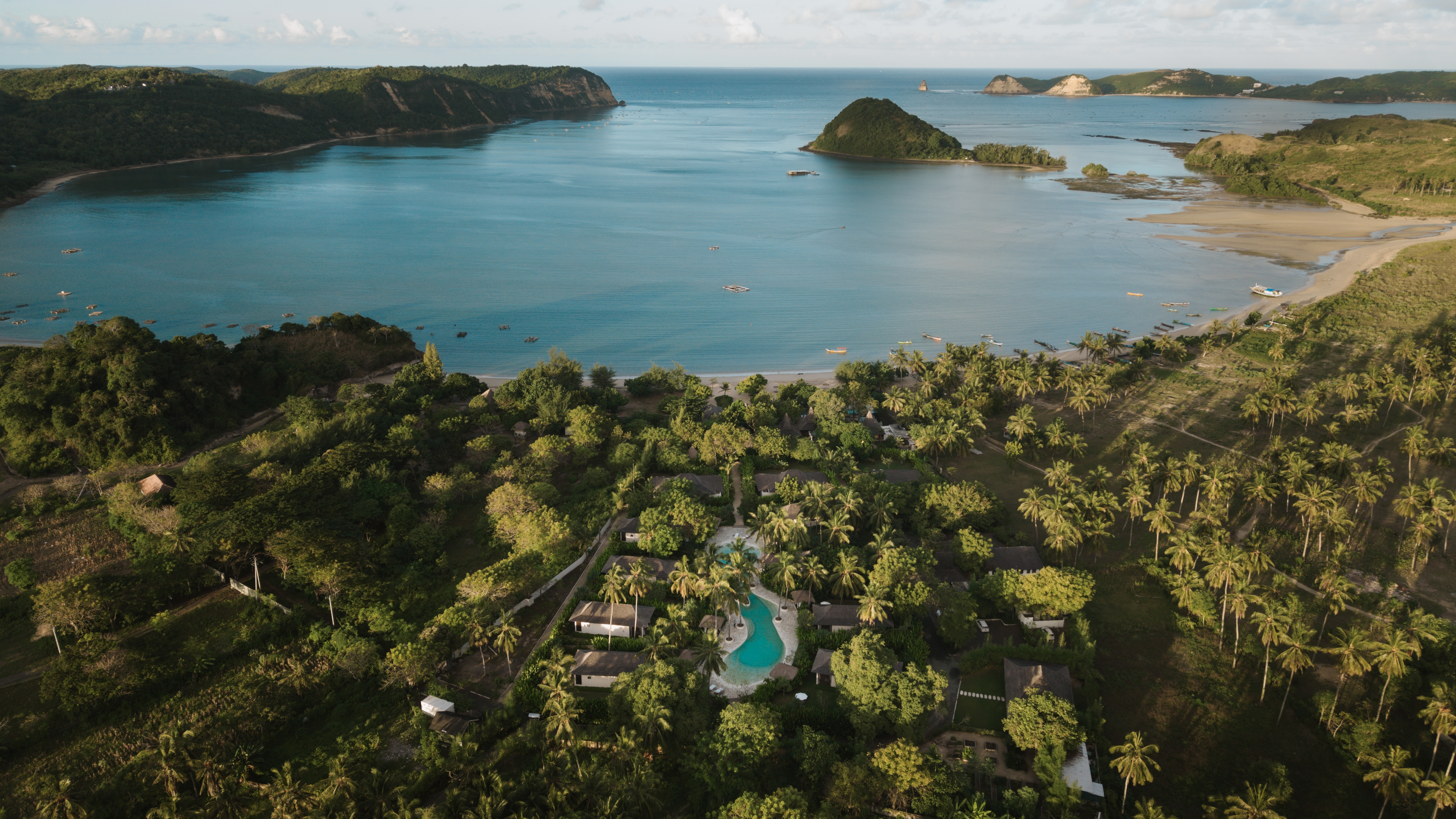Kuara Lombok coastline aerial view