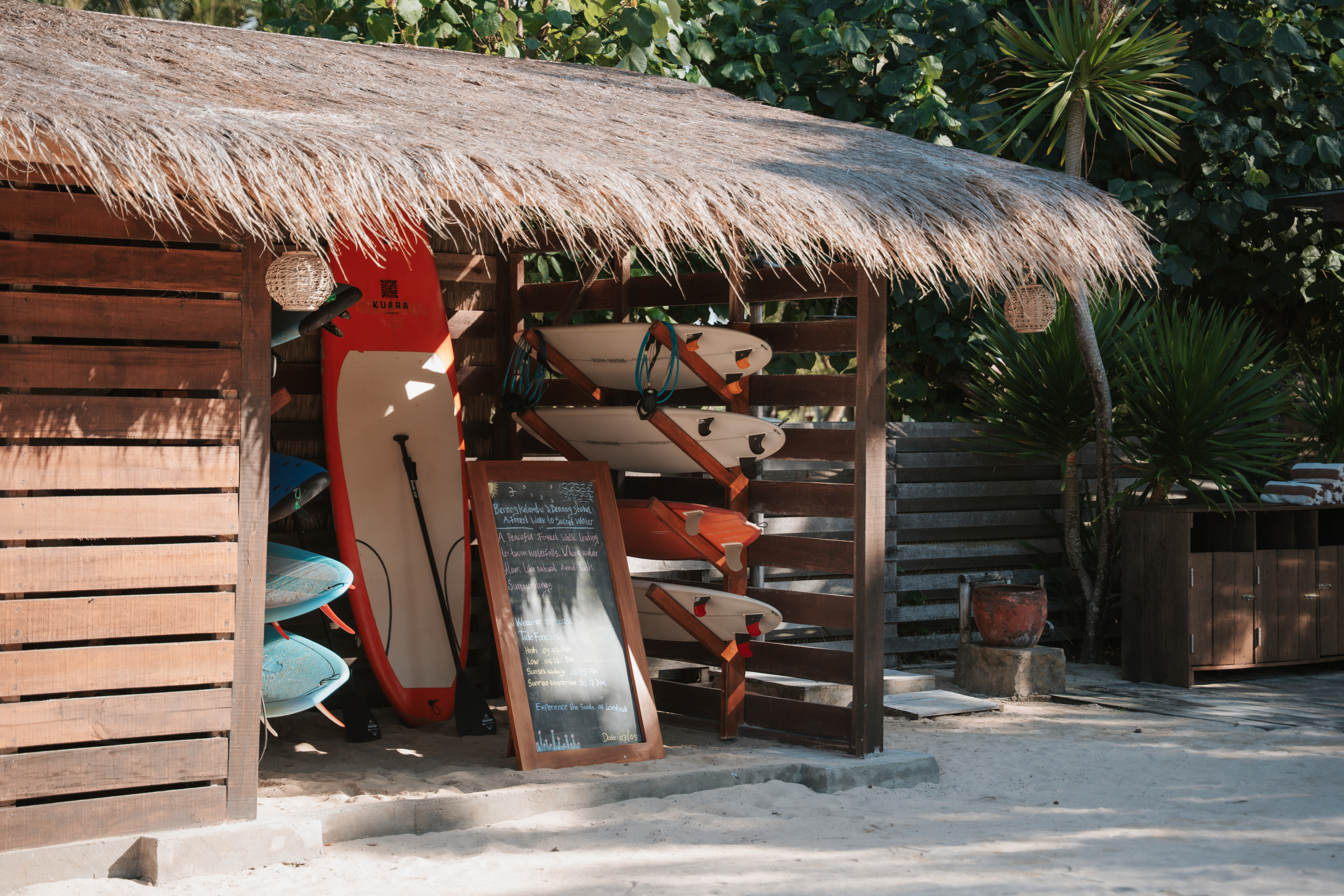 Kuara Lombok surfboard corner