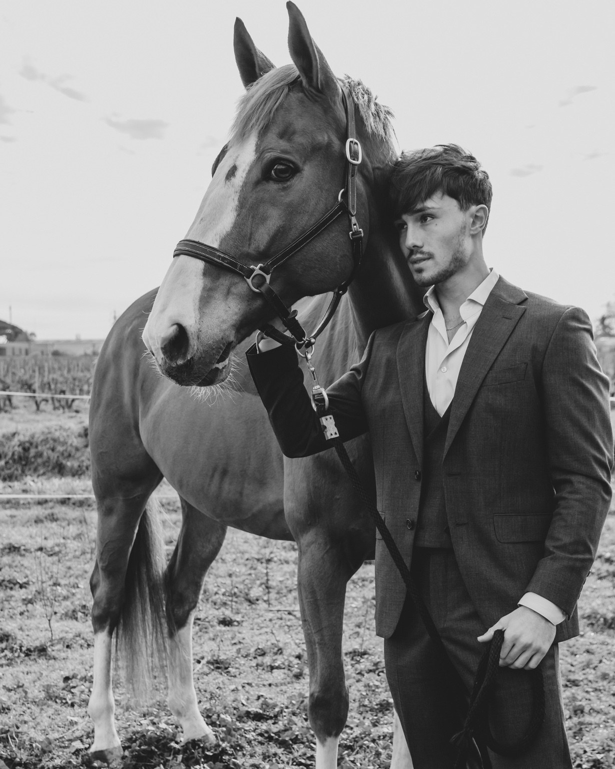 Les Nouveaux Ateliers black and white equestrian editorial