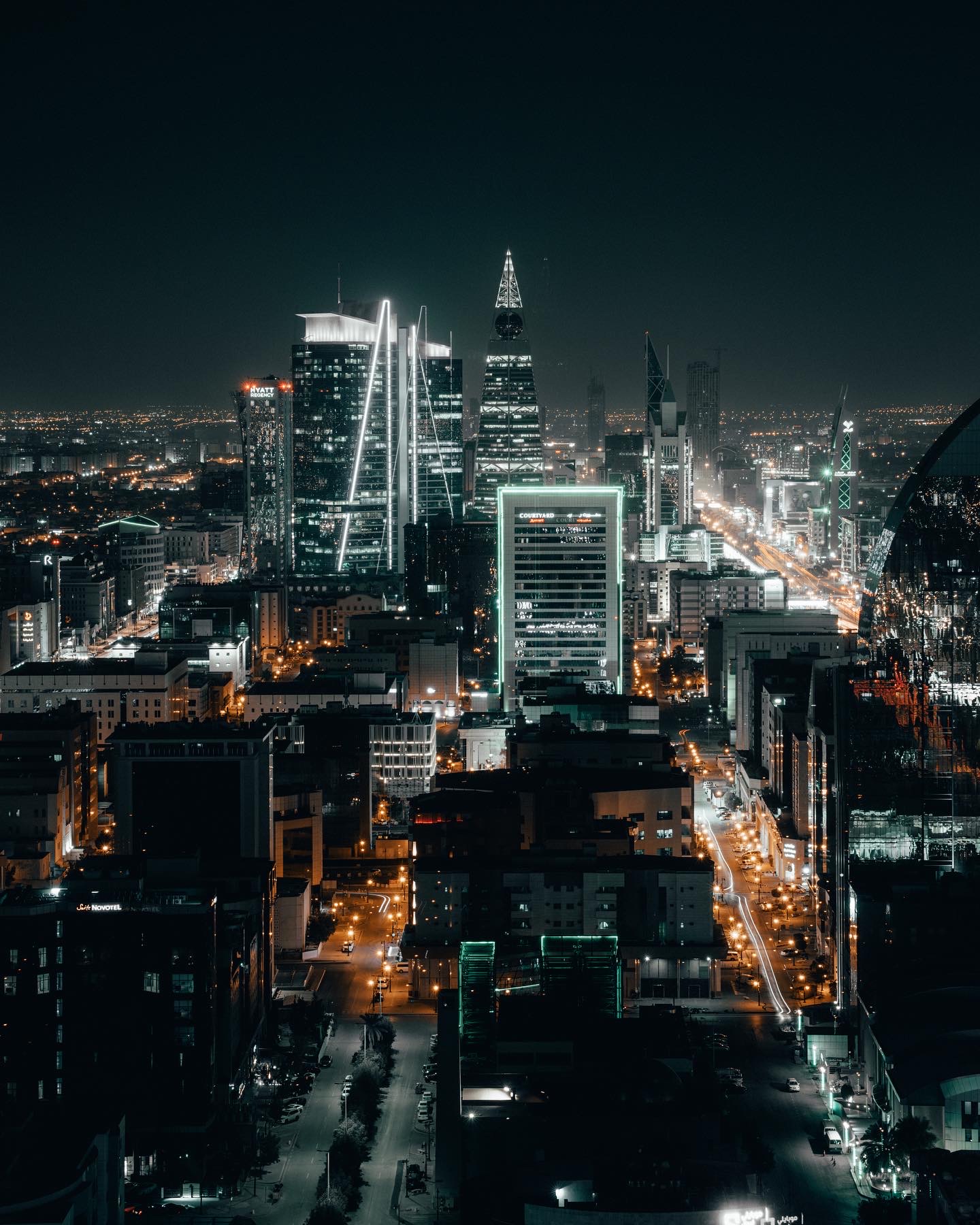 City skyline at night