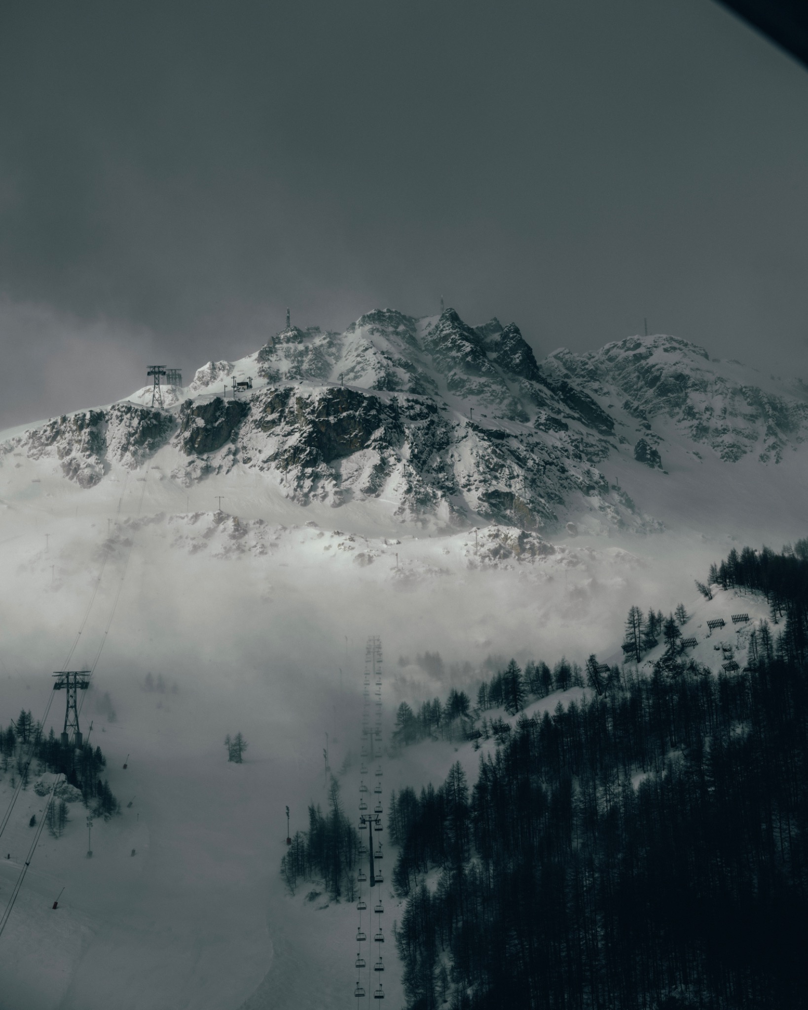 Snowy mountain landscape